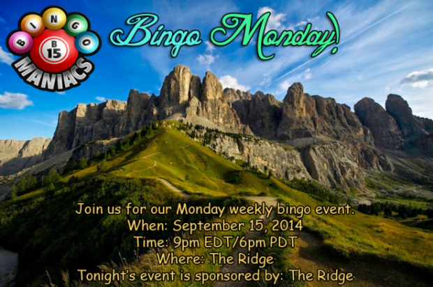 Bingo at the Ridge Sep 15 2014