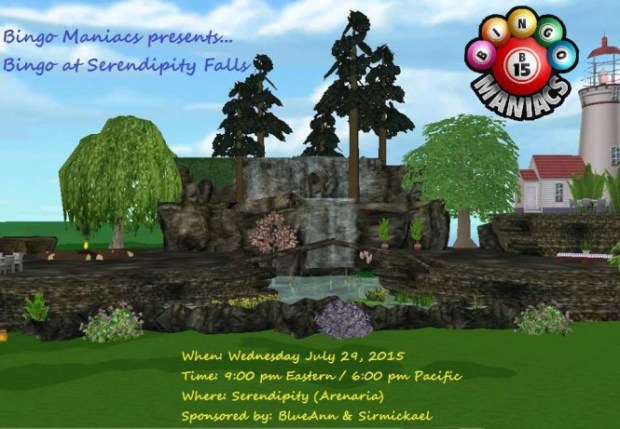Bingo at Serendipity falls Jul 29